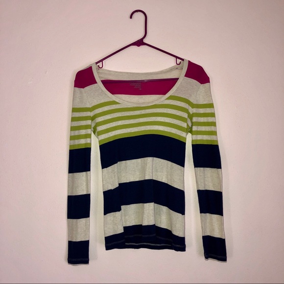 Old Navy Colorful Striped Long Sleeve Top XS - Picture 2 of 4